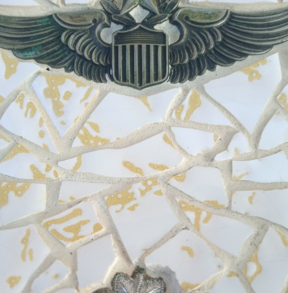 George Briard Tiled Tray 12" x 7" featuring Airforce silver tags