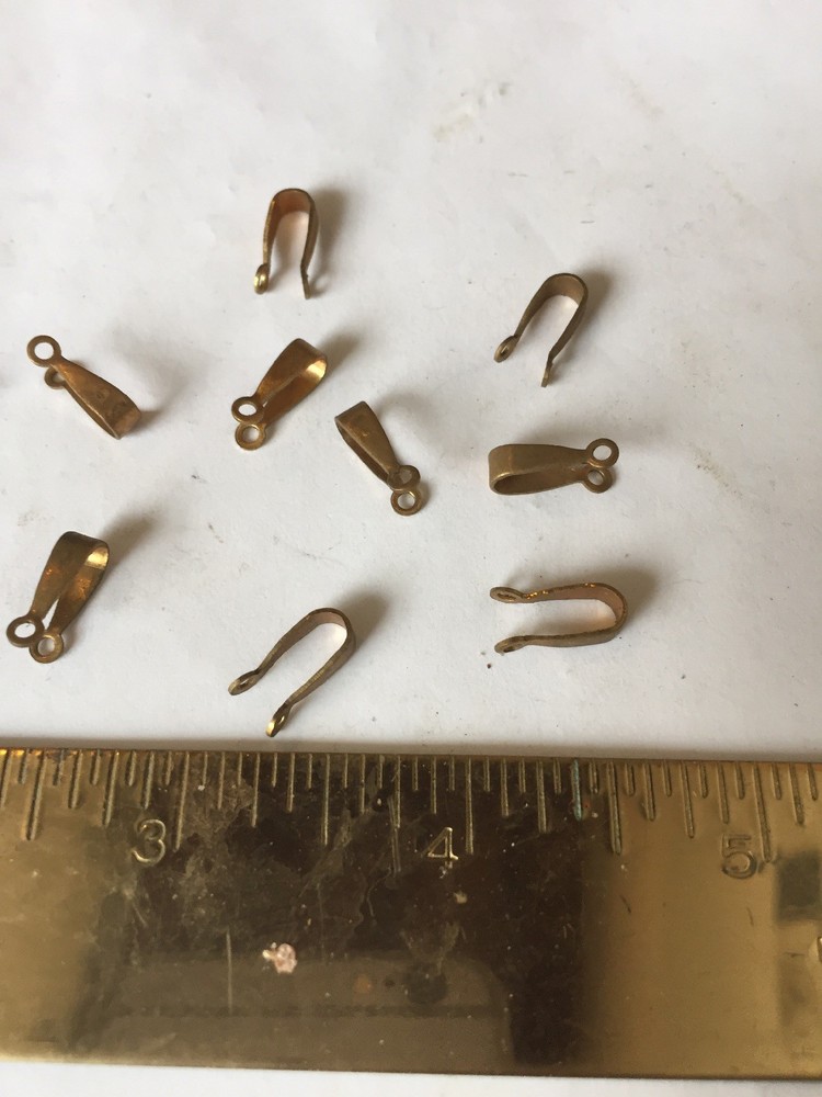 10 Vintage Brass Bails