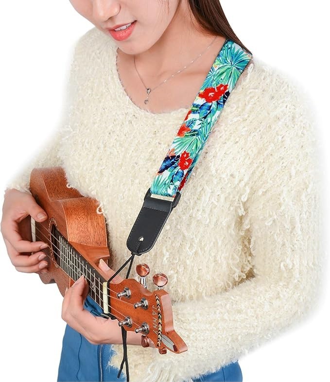 Dulphee Ukulele Strap Hawaiian Style Adjustable Uke Shoulder Strap New