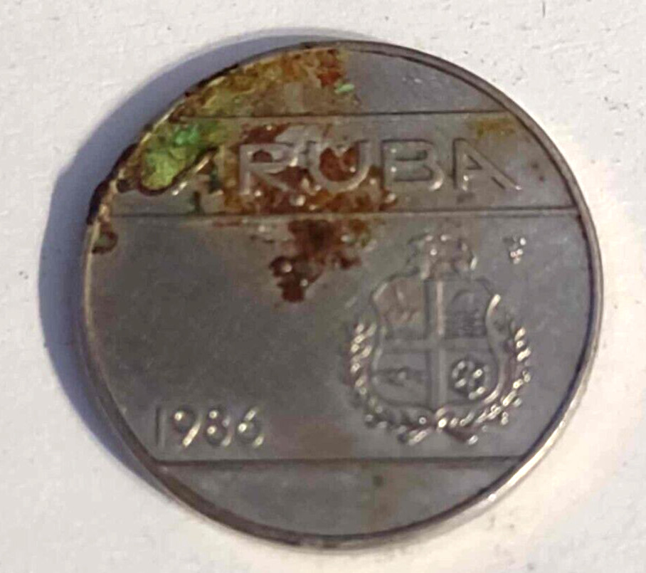1986 Aruba 25 Cents Coin