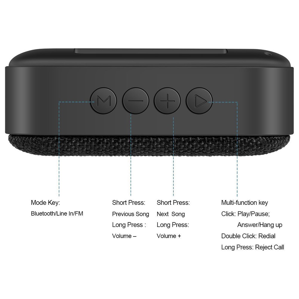 Portable Bluetooth Wireless Speaker with Rechargeable Battery