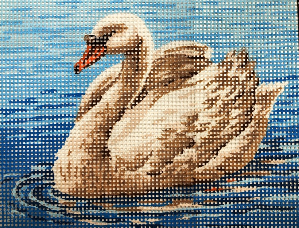 "Swan" Printed Needlepoint Tapestry  Kit  3094K