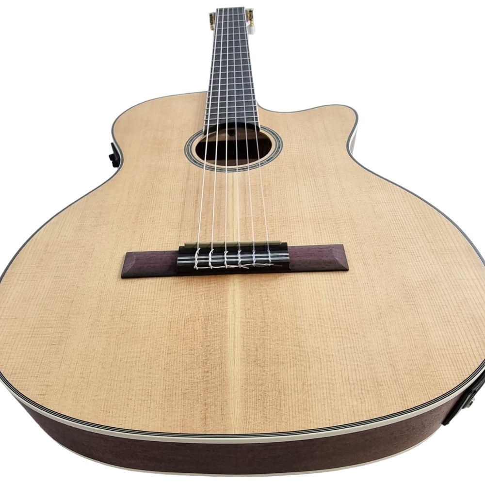 Haze Matte C551BCEQSM Solid Top Thin Body Arched Back Classical Guitar
