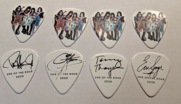 KISS EOTR 2020 Guitar Pick set of 4 PORTRAIT with signature END OF THE ROAD