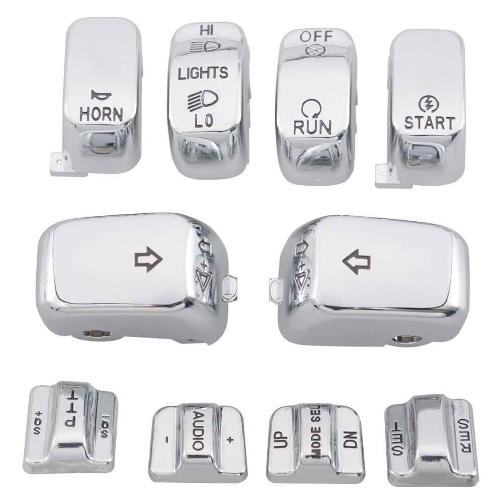 Chrome Hand Control Switch Button Caps For Harley Electra Glide FLHTCU 1996-2013