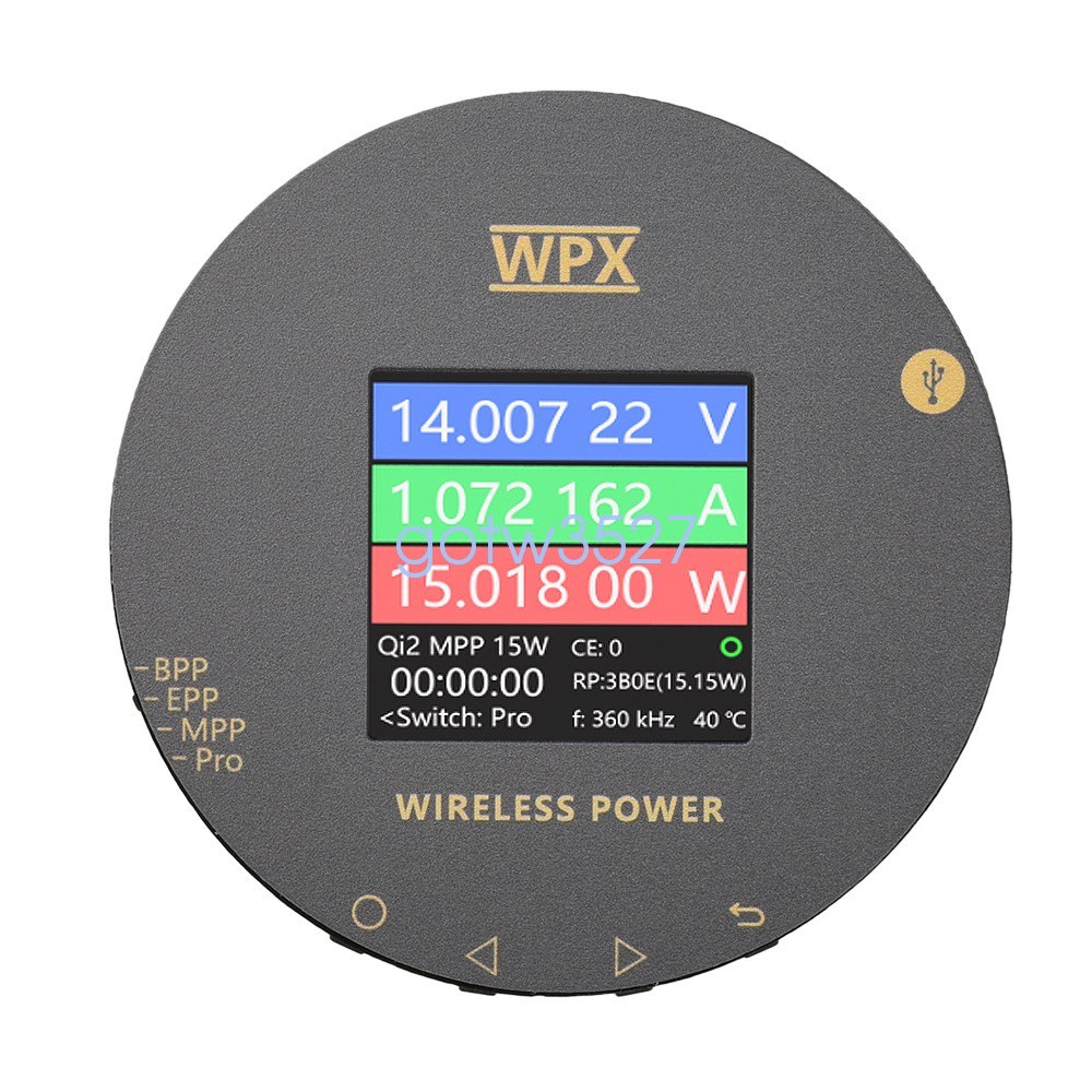 LCD Magnetic Wireless Charging Tester Voltage Current Power Meter Fast Charging