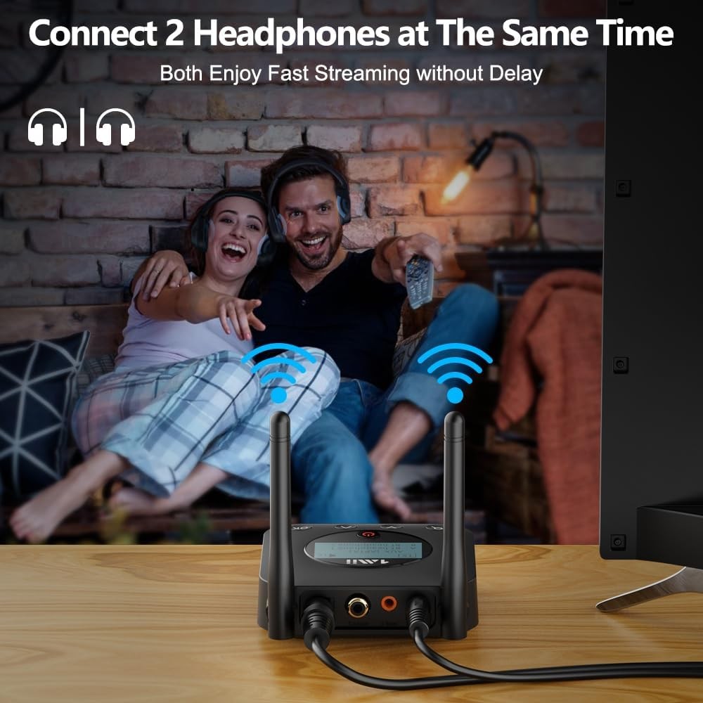 1Mii B06TX+ Long Range Bluetooth 5.2 Transmitter -TV/PC/Projector to Headphones