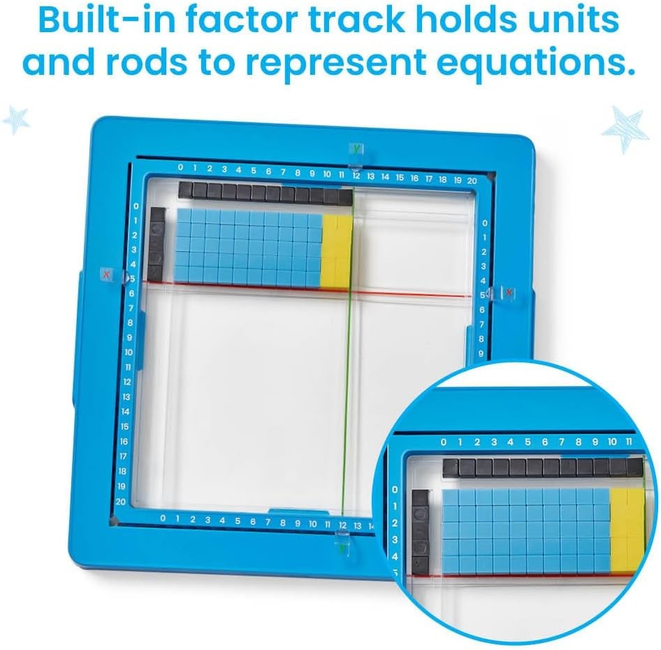 hand2mind Area Model Tray with Base 10 Blocks Multiplication Manipulatives Cubes