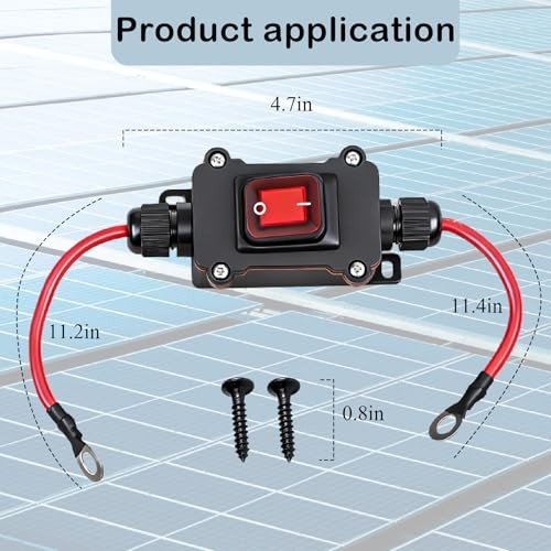 DC 12-24V Inline Switch, DPST Double-Sided Wiring Switch IP67 Waterproof 25A
