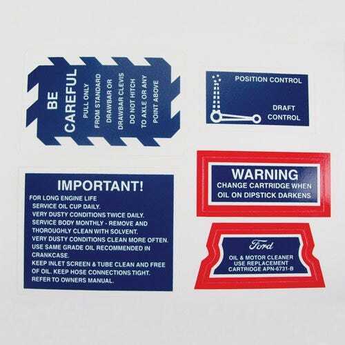 Instructions Decal Set fits Ford 2N 8N 9N