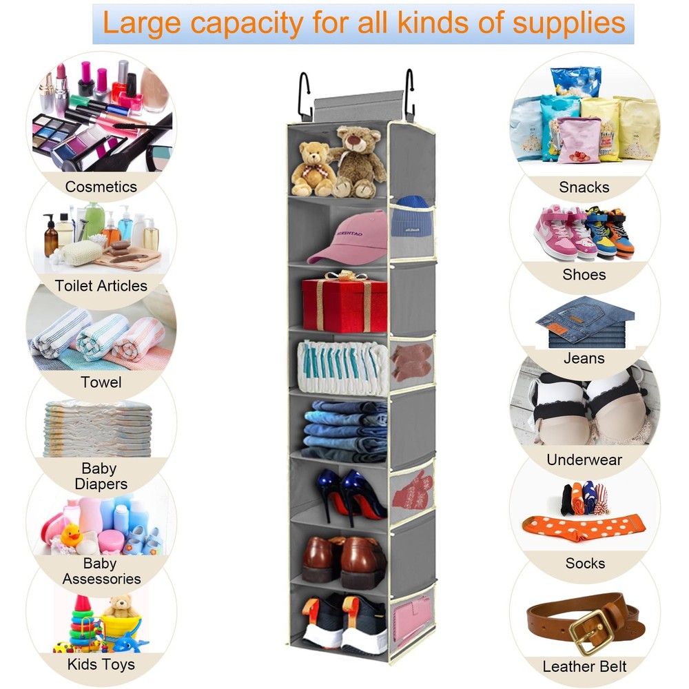 roomtalk 2 Pack Large-Sized Hanging Shoe Organizer 2 pack, Grey - 2