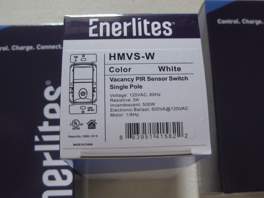 4 Enerlites HMVS-W SinglePoleVacancy Neutral Wire OccupancyMotionSensor Switch