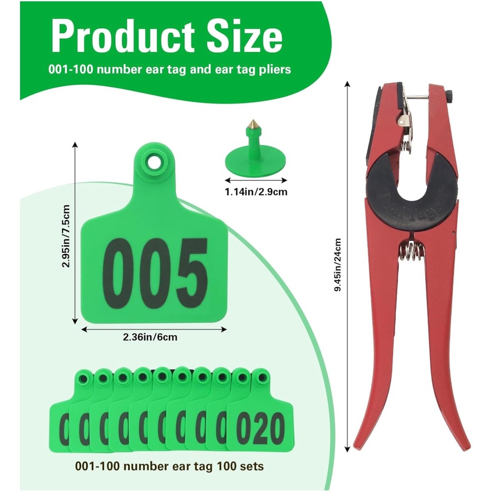 Livestock Ear Tags Set for Cattle & Animals