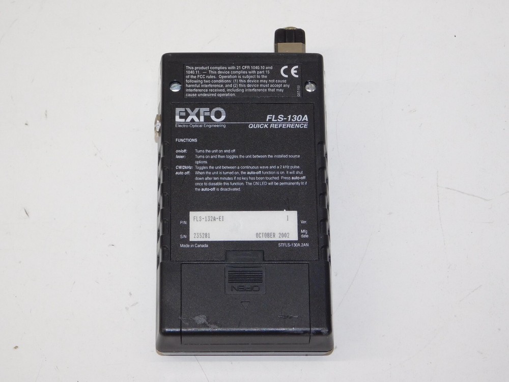 EXFO FLS-130A Fiberoptic Laser Source FLS-132A-EI Electro Optical Engineering