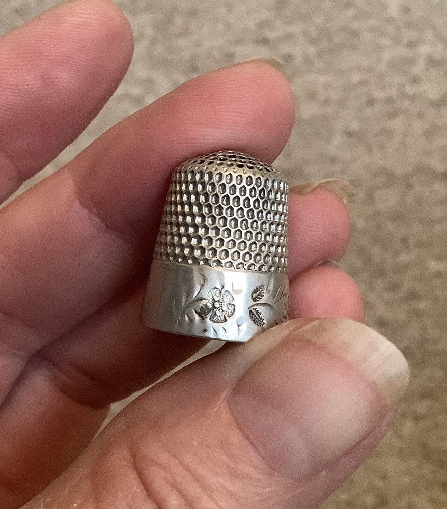 Antique Sterling Silver Thimble Monogrammed