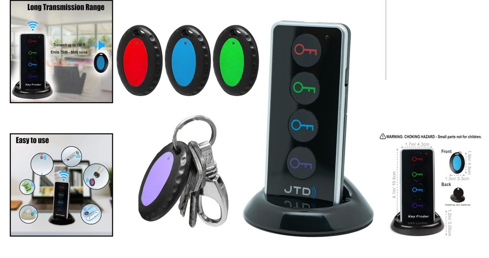 Effortless 100dB Key Finder with 4 Receivers - Long Range Locator Solution