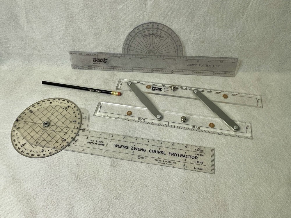 Davis Charting, Weems and Plath, Navpak - vintage navigation tools