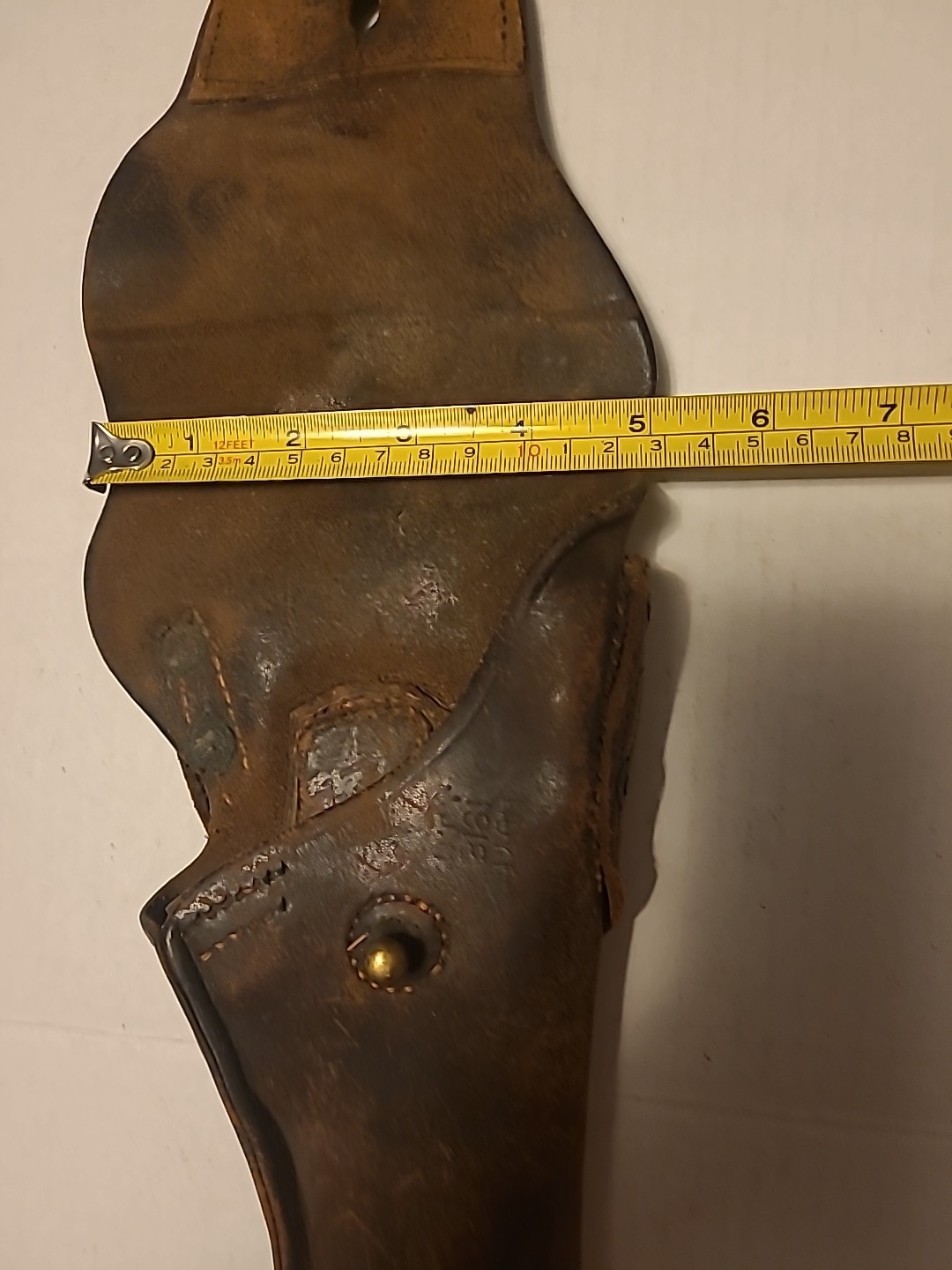 Vintage WWI Era HOYT 1918 JJM Flap Holster Brown Leather 10" L