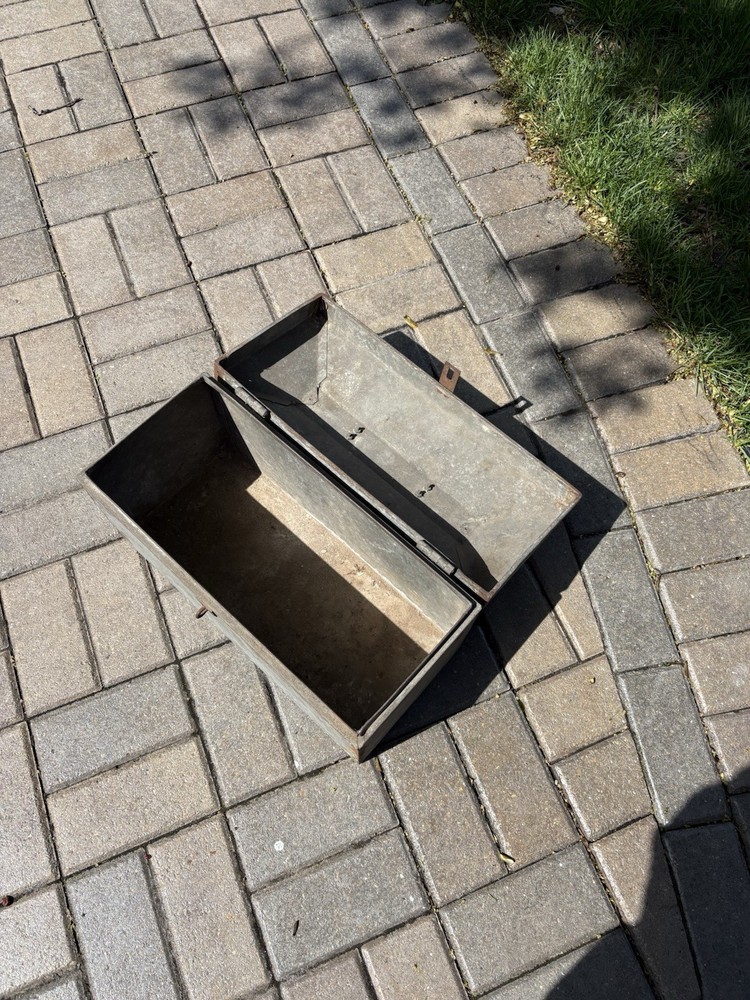 Vintage Galvanized Hip Roof Toolbox