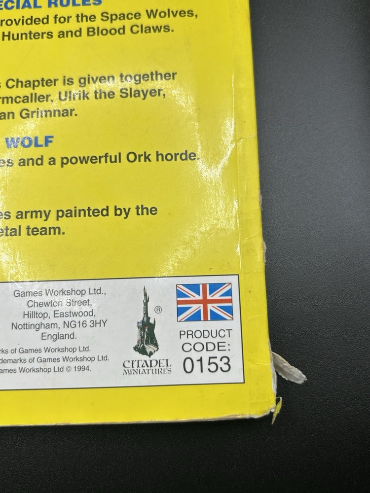 Warhammer 40K Codex Space Wolves (2nd Ed) Games Workshop GW Damaged