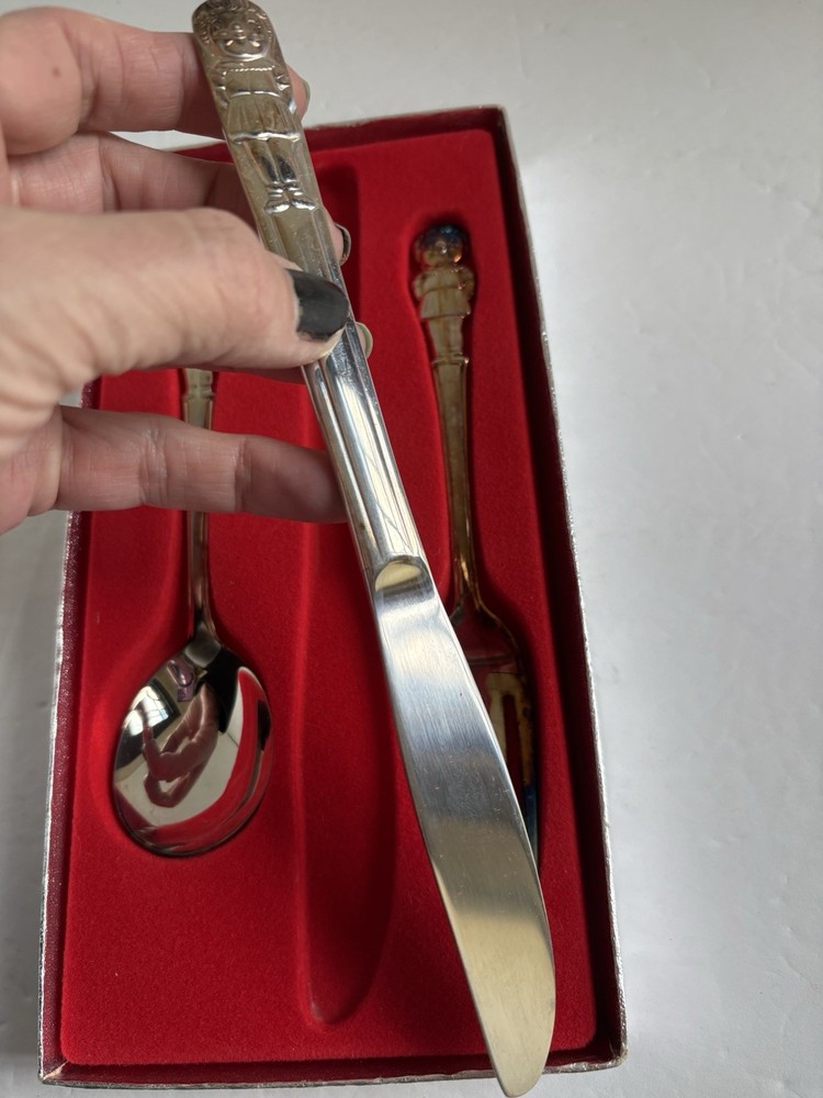 Vintage Campbell Soup Kid Collection Silverplate Flatware set - Fork, Spoon -c