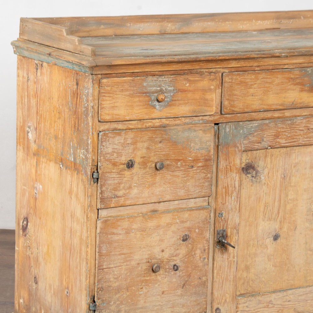 19th Century Swedish Rustic Pine Sideboard Console
