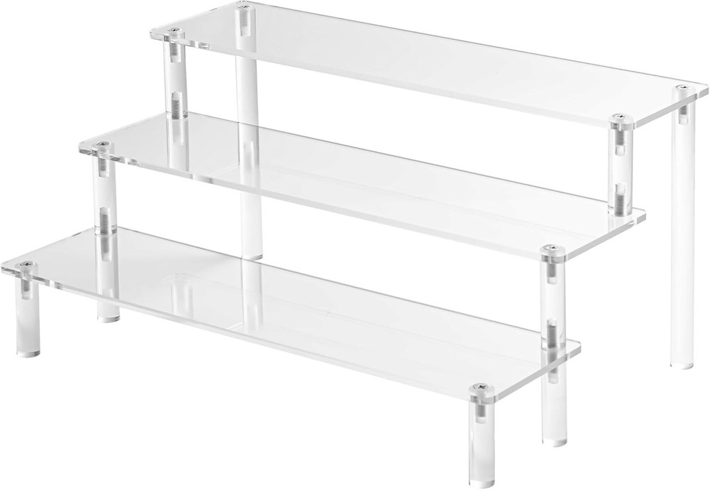 Acrylic Risers Display Stands 3 Tier Perfume Organizer Display Shelf & Versatile