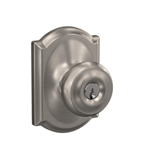 Schlage Georgian Keyed Entry Door Knob with Camelot Trim F51A GEO CAM