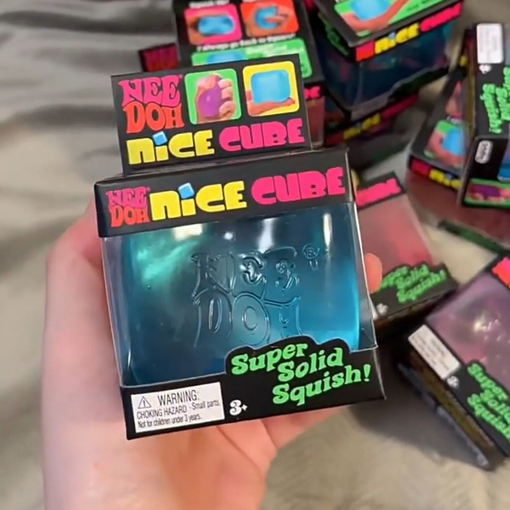 Nee Doh Nice Cube - Super Solid Squish! (Blue) - Brand New/Factory Sealed! TL