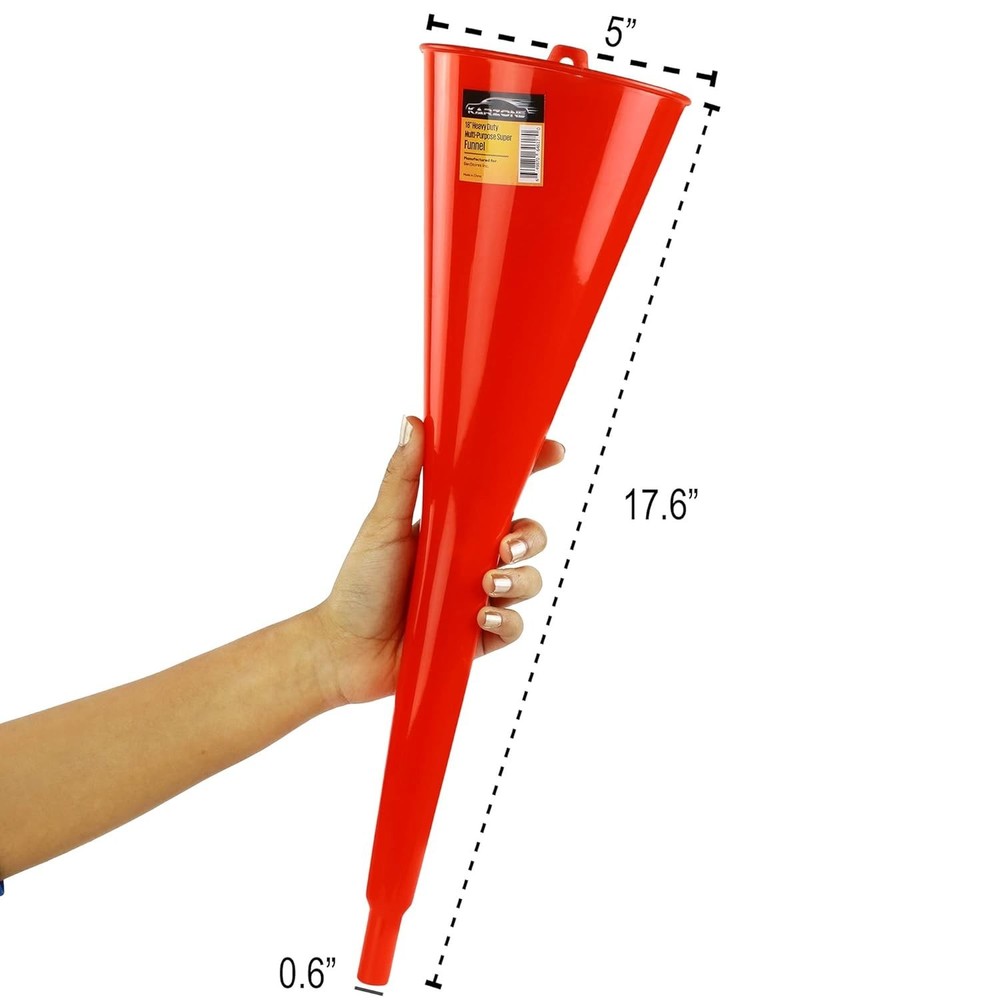 Long Neck Funnel, Red, 12 Fl Oz, Multi-Purpose, Durable