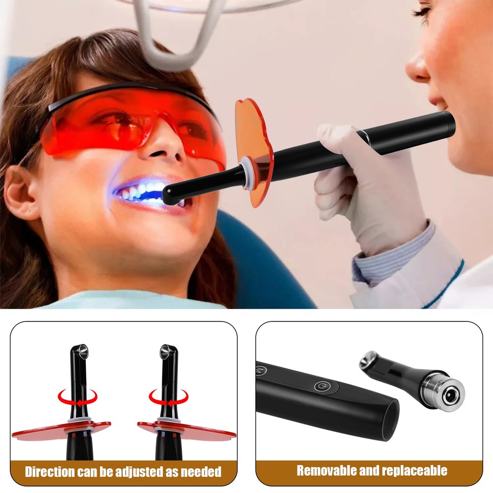 Dental Wireless LED Curing Light 1 Second Curing 2500mW/cm² with 7 Curing Lens