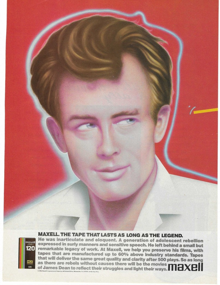 JAMES DEAN  MAXELL  ORIGINAL PRINT AD