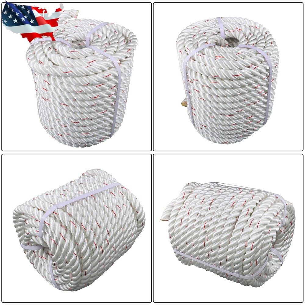 Pulling Rigging Line 1" × 120' Double Braid Nylon Polyester Arborist Bull Rope