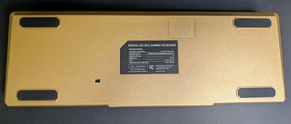 Bugha LED 60% Gaming Keyboard Gold Wired USB for PC
