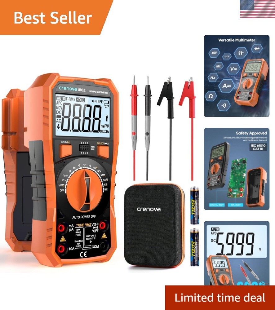 Versatile 890Z Digital Multimeter: Measure Voltage, Current, and More Safely