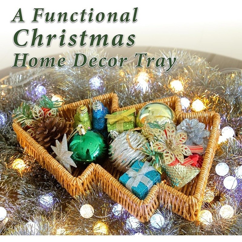 Christmas Tree Serving Tray Decorative Cookie Platter Multi-functional Organizer