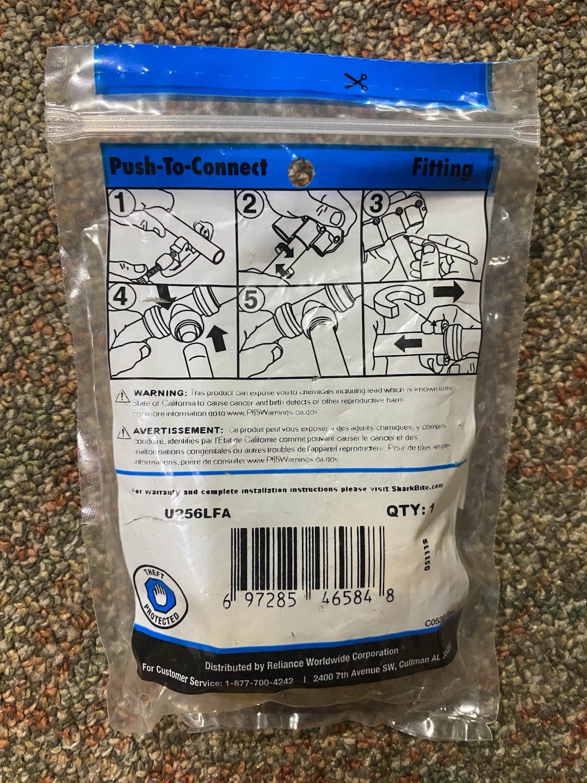 SharkBite 3/4” Coupling & Elbow Brass Push Connect Lot U016LFA U256LFA