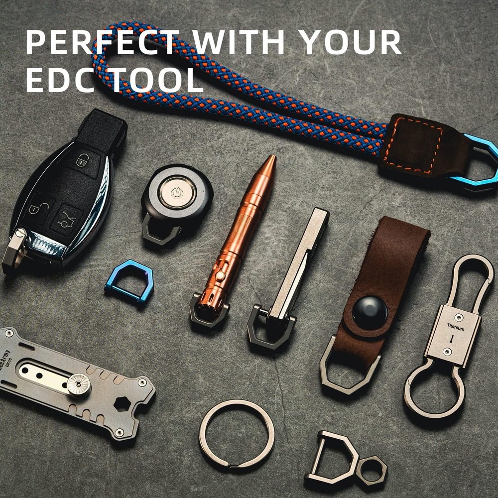 CH2 Titanium D Ring Keychain for Thick Car Key Remotes, Precision Locking EDC...