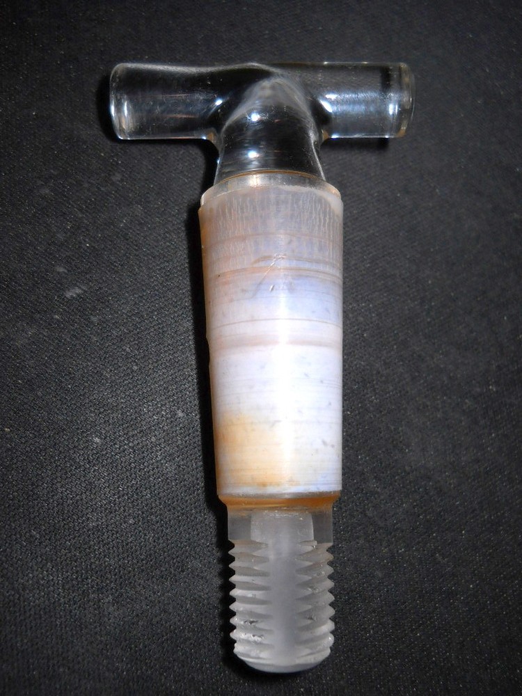 Unbranded Straight 3mm Bore Solid Glass Stopcock Plug with Threaded End