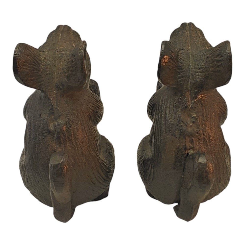 2 Rustic Cast Iron Mouse Rat Bookend Door Stop Paperweight