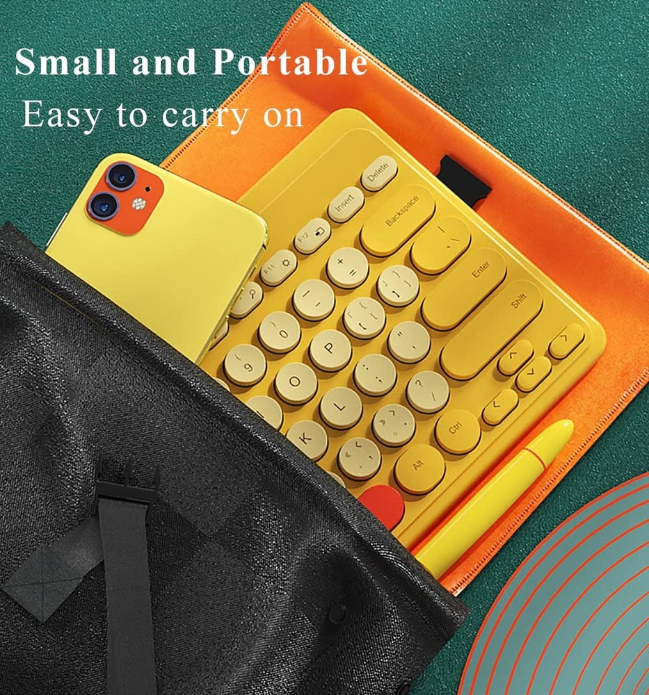 Compact Keyboard MouseCombo,JieruiDeng 79-Key Retro Mini Cute Computer Keyboa...