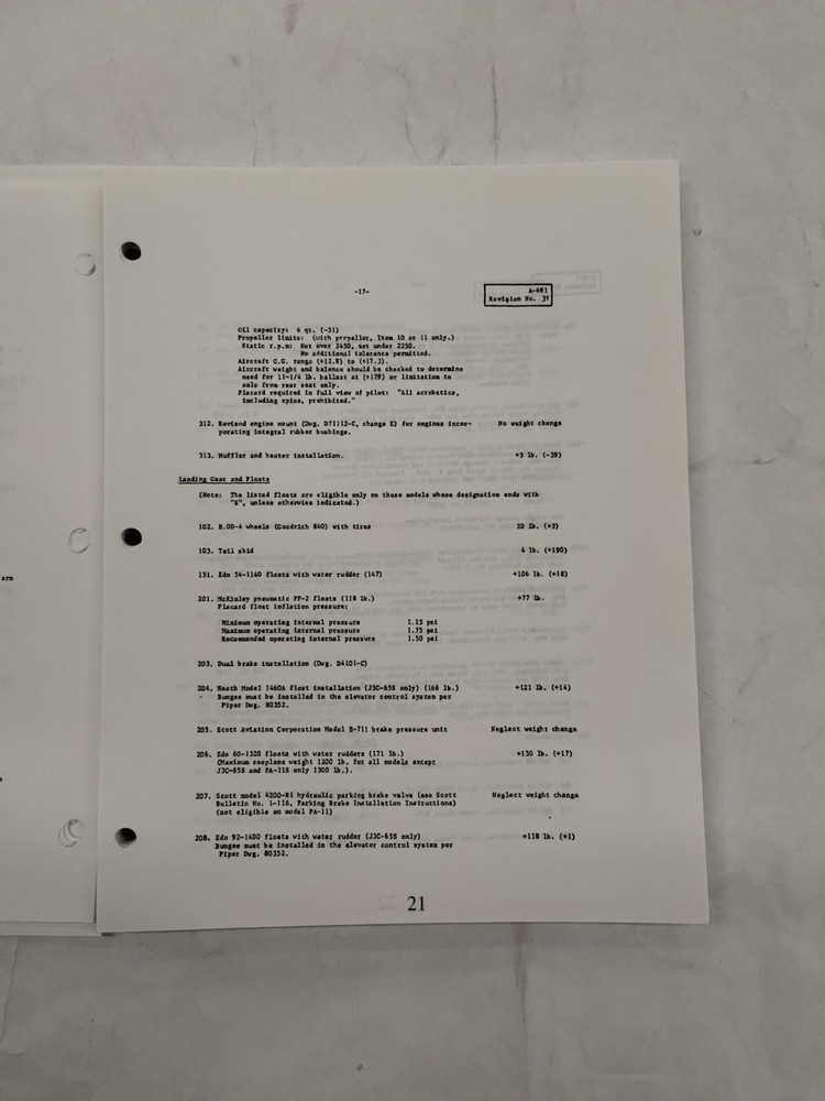 Piper Aircraft Type Specifications Manual-Copy