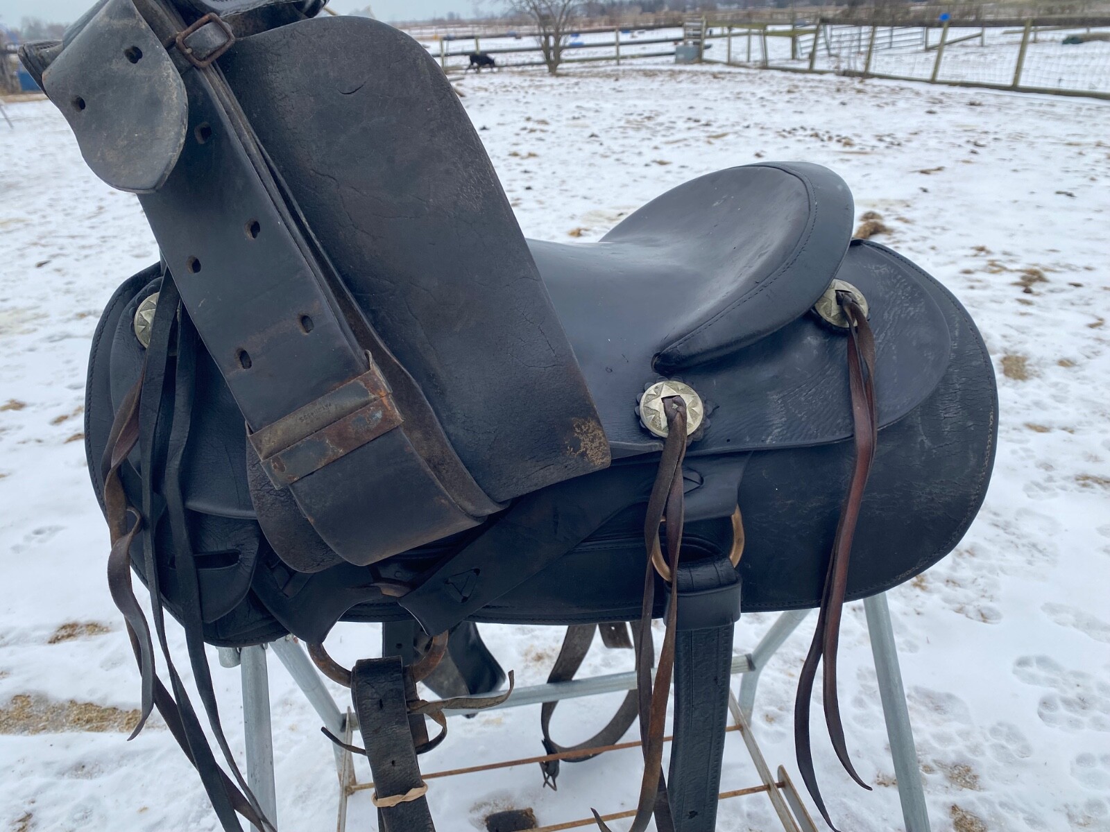 Antique/Vintage 15.5" Western Champion Walla Walla Roper slick seat saddle