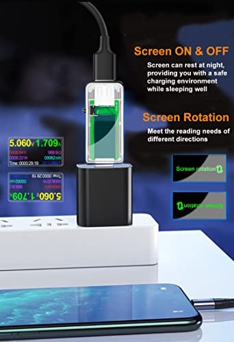 USB 3.0 Tester, IPS Color Display Digital Multimeter Voltmeter Current Clear