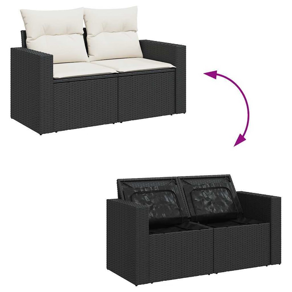Garden Sofa Set Black