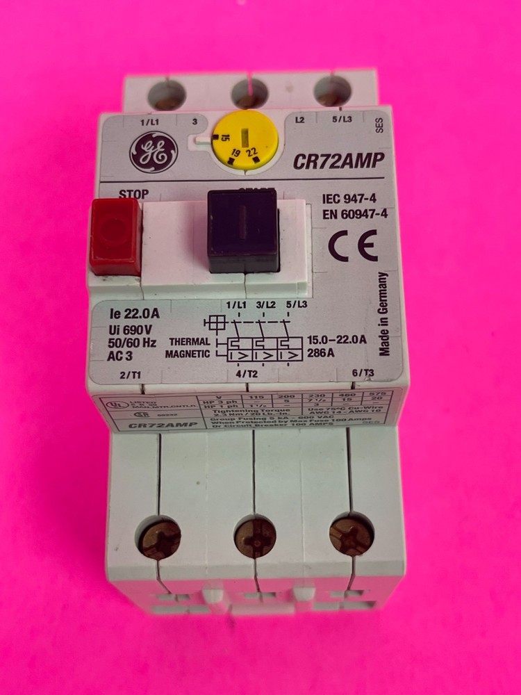 GE CR72AMP Manual Motor Controller 15-22 Amp Range Starter