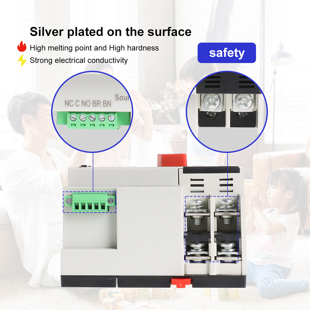 GEYA Dual Power Automatic Transfer Switch 4P 100Amp 230V Grid to AC Generator PC