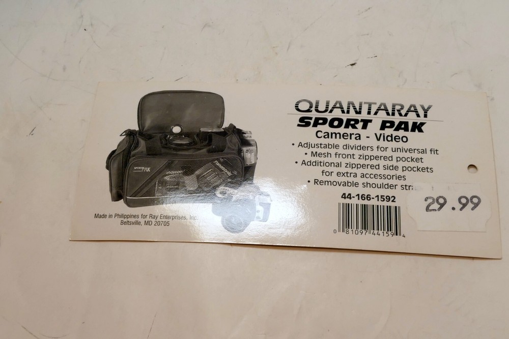Quantaray Camera Video Sport Pak Compartment case tag