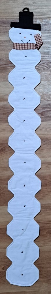 Vintage Handmade Christmas Patchwork Wall Hanging Snowman Decor