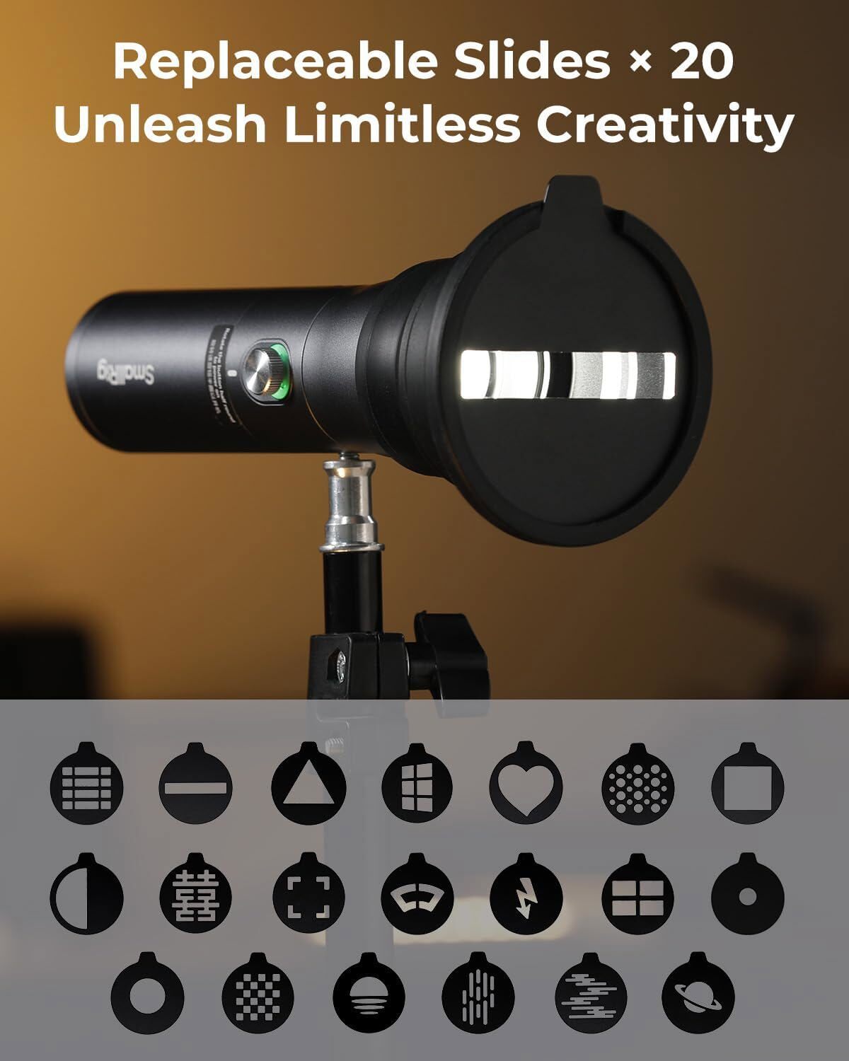 SmallRig RF 10C Portable Hand Focusable LED Video Light with 20 Pcs Filters
